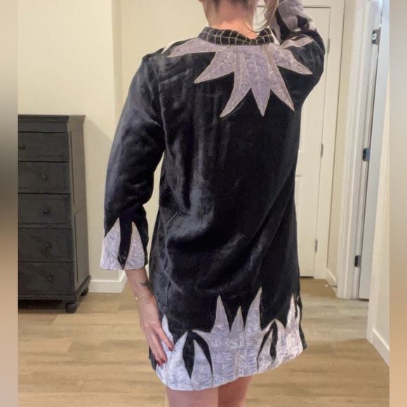 Chasing Unicorns silk and velvet tunic mini dress - Picture 4 of 11